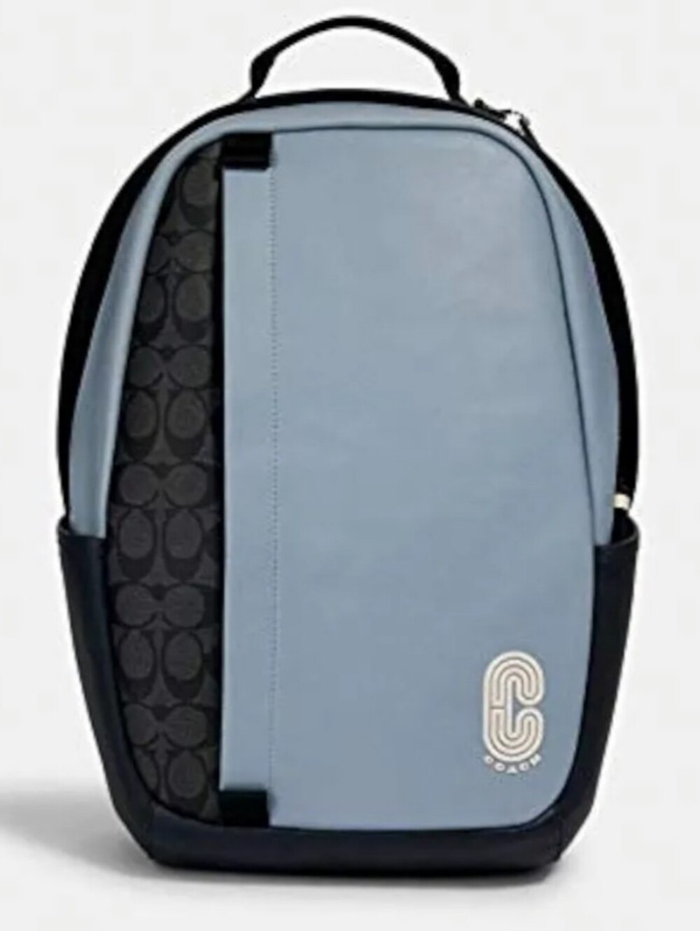 Coach* "Edge" Light & Dark Blue Colorblock Signature Design Backpack *Authentic*